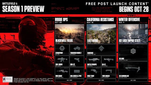 Battlefield 6 Season 1 Roadmap