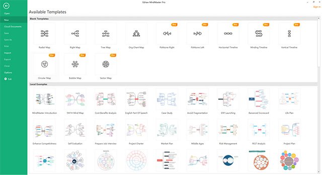 Sử dụng template có sẵn trong Mind Master để tạo sơ đồ tư duy nhanh chóng, đẹp mắt