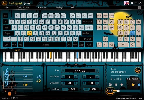 Tùy chỉnh giao diện Everyone Piano với nhiều theme và option có sẵn