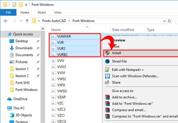 Cài đặt font TTF trên AutoCAD