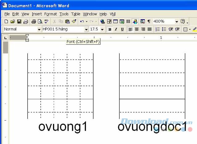 Bộ font chữ luyện viết