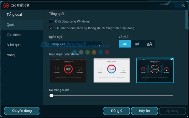 Thay đổi giao diện 