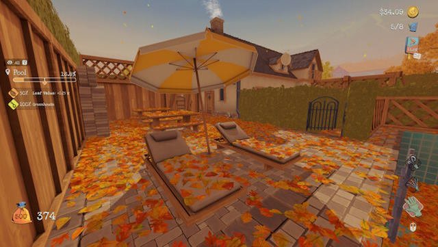 Game mang đến trải nghiệm mô phỏng dọn lá nhẹ nhàng và thư giãn