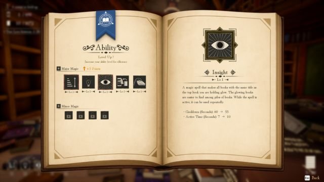 Tiến bộ trong Librarian game để mở khóa skill, khả năng mới