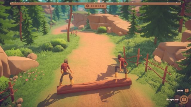 Cùng nhau lăn gỗ và vượt chướng ngại vật trong game Log Riders