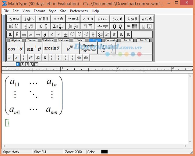 MathType hỗ trợ các công thức phức tạp