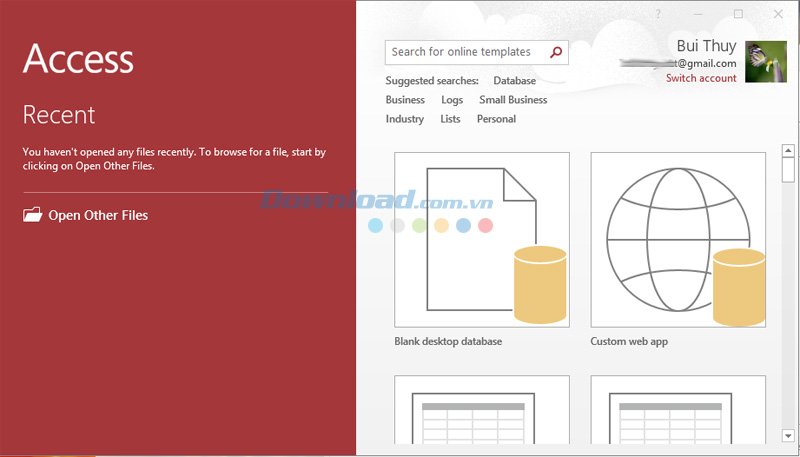 Access khi khởi động
