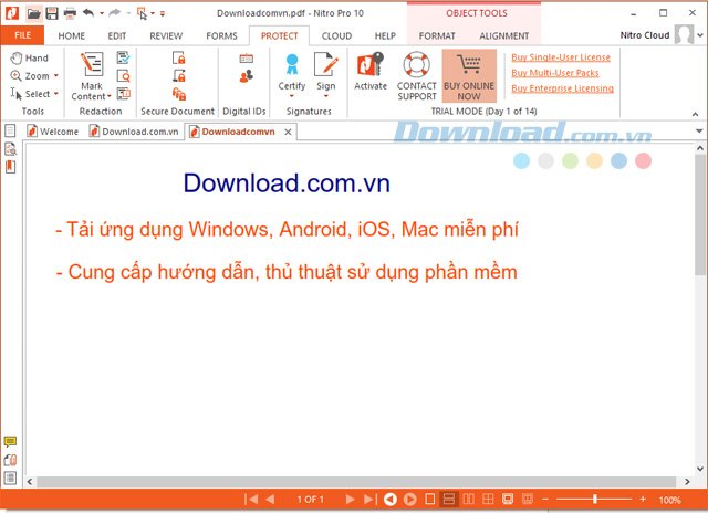 Các tính năng bảo vệ PDF