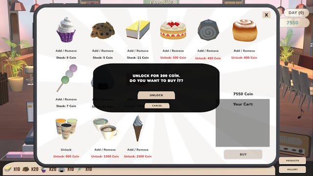 Khi trang trí quán, game thủ có thể mở khóa các món ăn mới