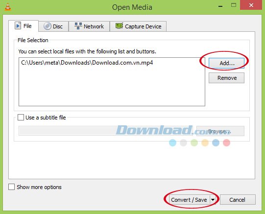 Chọn video cần chuyển đổi
