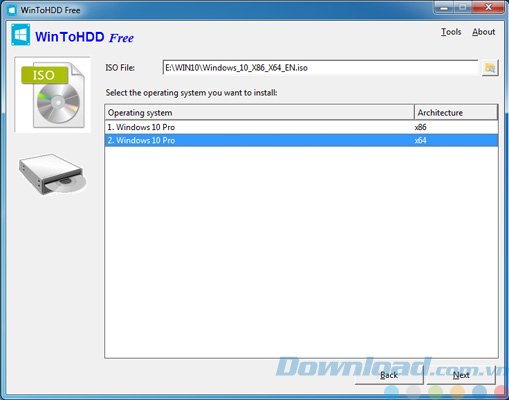 Chọn file ISO