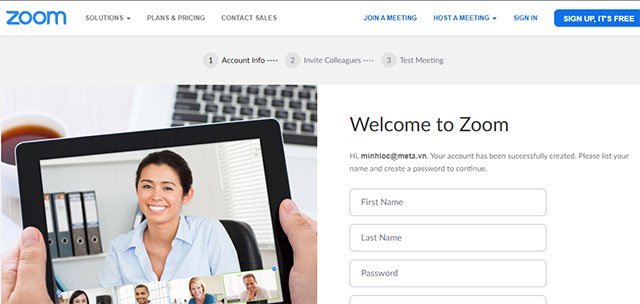 Đăng ký Zoom Online trên Zoom.us